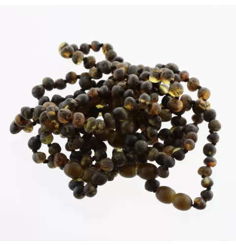 10 Raw Dark BAROQUE Baltic amber teething bracelets 14cm
