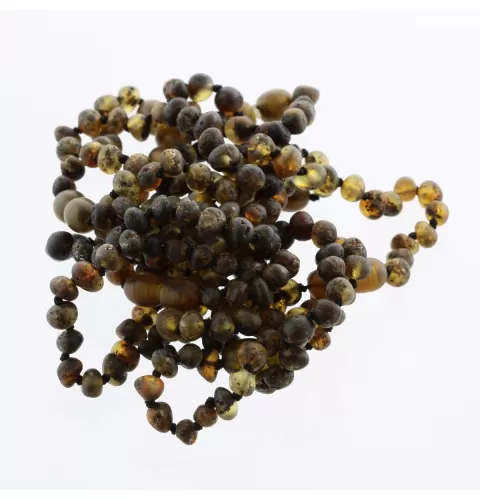 10 Raw Dark BAROQUE Baltic amber teething bracelets 14cm