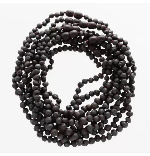 10 Raw Cherry BAROQUE Baby teething Baltic amber necklaces 32cm