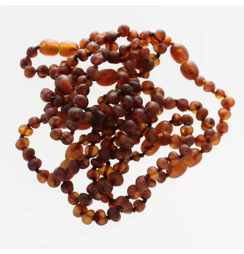 8 Raw Cognac BAROQUE Baltic amber teething bracelets 14cm