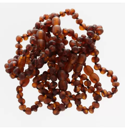 10 Raw Cognac BAROQUE Baltic amber teething bracelets 14cm