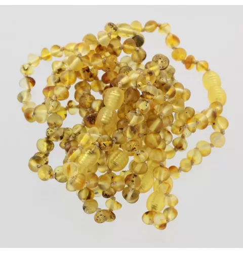 10 Unpolished Green BAROQUE Baltic amber teething bracelets 14cm