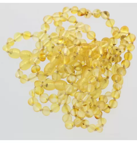 10 Unpolished Lemon BAROQUE Baltic amber teething bracelets 14cm