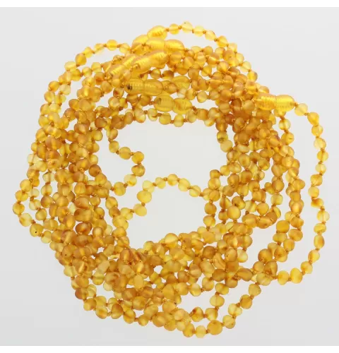 10 Raw Honey BAROQUE Baltic amber teething necklaces 32cm