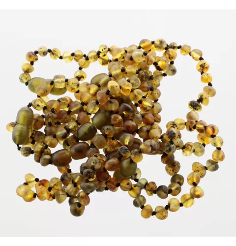 10 Raw Green BAROQUE Baltic amber teething bracelets 16cm