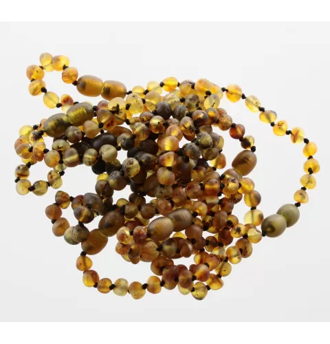 10 Raw Green BAROQUE Baltic amber teething bracelets 16cm