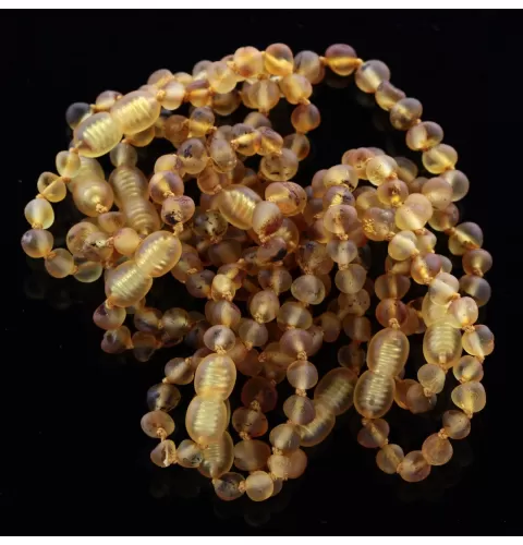 10 Raw Green BAROQUE Baltic amber teething bracelets 14cm