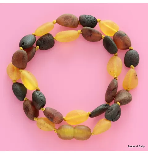Raw Baltic Amber Teething Necklace for Baby