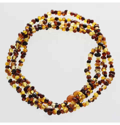 Multi-Strand Baltic Amber Bead Necklace 120cm