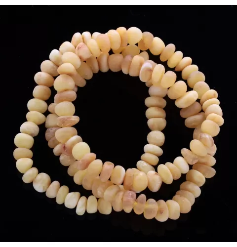 Raw Butter BAROQUE beads Baltic amber adult stretch bracelet 18cm