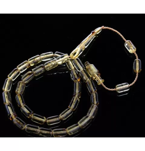 Islamic 33 BARREL Prayer BALTIC AMBER Beads Muslim Rosary