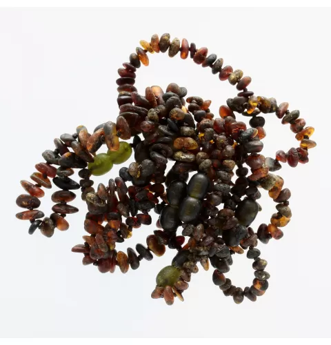 10 Raw Dark CHIPS Baltic amber teething bracelets 14cm