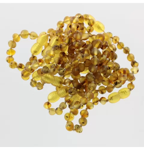 10 Raw Green BAROQUE Baltic amber teething bracelets 14cm