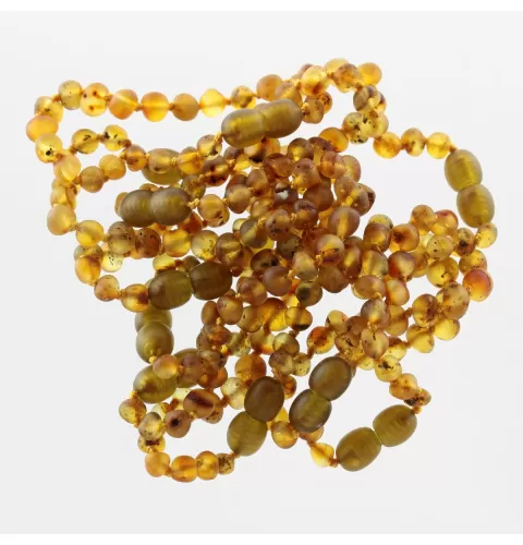 10 Raw Green BAROQUE Baltic amber teething bracelets 14cm