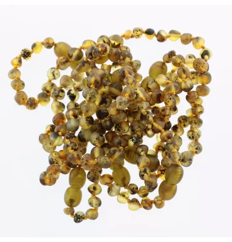 10 Raw Green BAROQUE Baltic amber teething bracelets 14cm