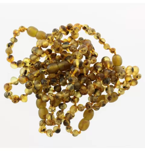 10 Raw Green BAROQUE Baltic amber teething bracelets 14cm
