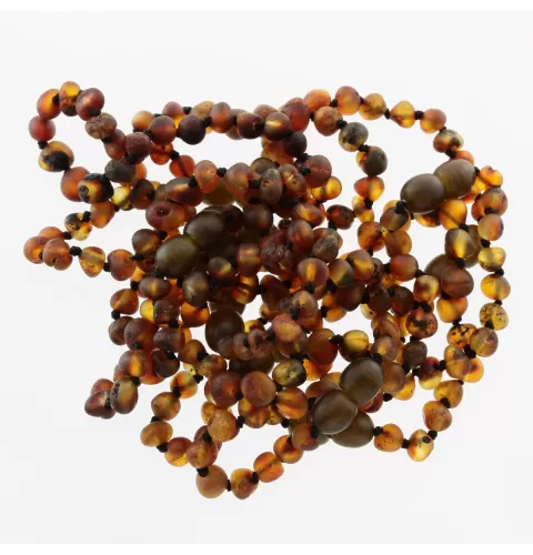 10 Raw Dark BAROQUE Baltic amber teething bracelets 14cm