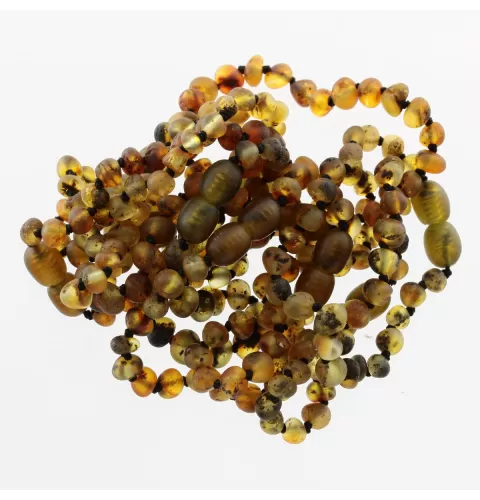 10 Raw Dark BAROQUE Baltic amber teething bracelets 14cm