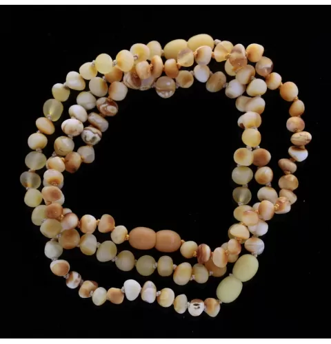 3 Raw Butter Baltic Amber Anklets 25cm