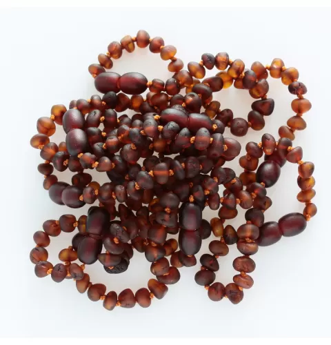 10 Raw Cognac BAROQUE Baltic amber teething bracelets 14cm