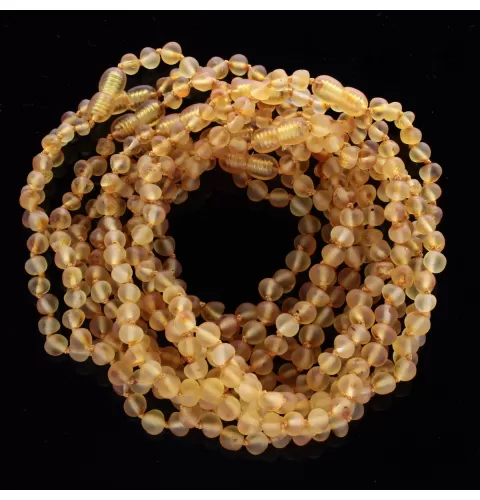 10 Raw Honey BAROQUE Baltic amber Baby necklaces 28cm