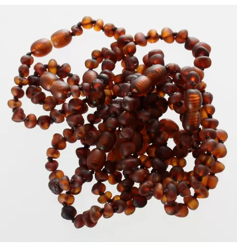 10 Raw Cognac BAROQUE Baltic amber teething bracelets 14cm