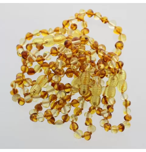 10 Multi BAROQUE Baltic amber teething bracelets 14cm