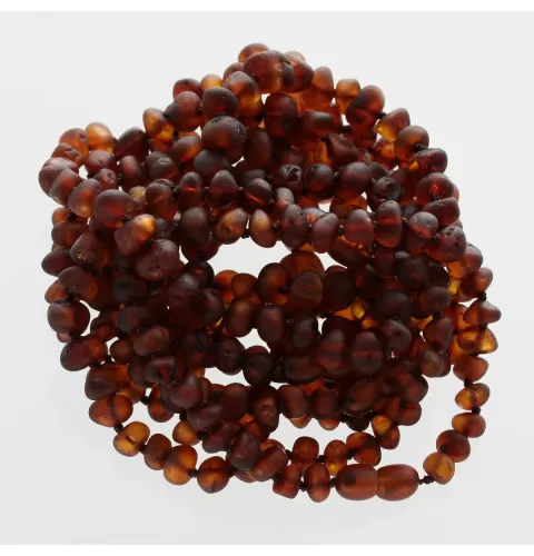 10 Raw Cognac BAROQUE Baltic Amber Bracelet 21cm