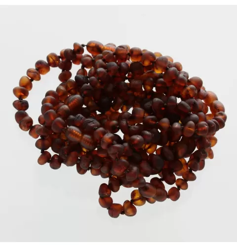 10 Raw Cognac BAROQUE Baltic Amber Bracelet 21cm
