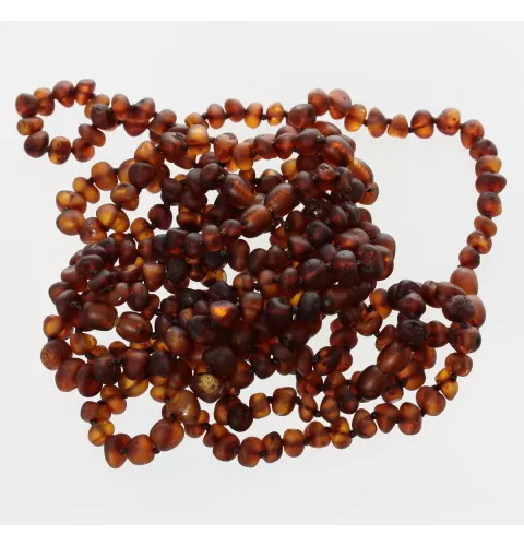 10 Raw Cognac BAROQUE Baltic Amber Bracelet 21cm
