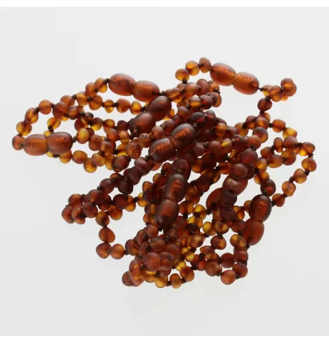 10 Raw Cognac BAROQUE Baltic amber teething bracelets 14cm