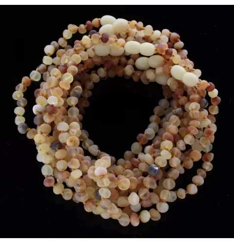 10 Raw Mix BAROQUE Baltic amber teething necklaces 28cm