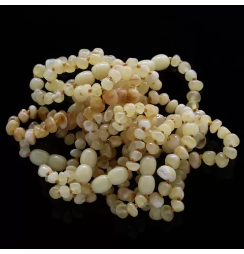 10 Milky BAROQUE Baltic amber teething bracelets 14cm