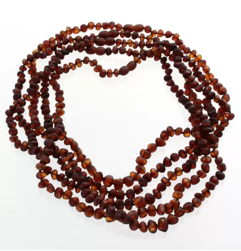 5 Raw Cognac BAROQUE beads Baltic amber adult necklaces 50cm