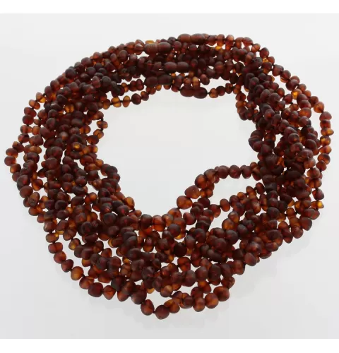 10 Raw Cognac BAROQUE beads Baltic amber adult necklaces 50cm