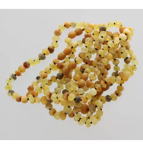 7 Raw Mix Baltic Amber Anklets 25cm