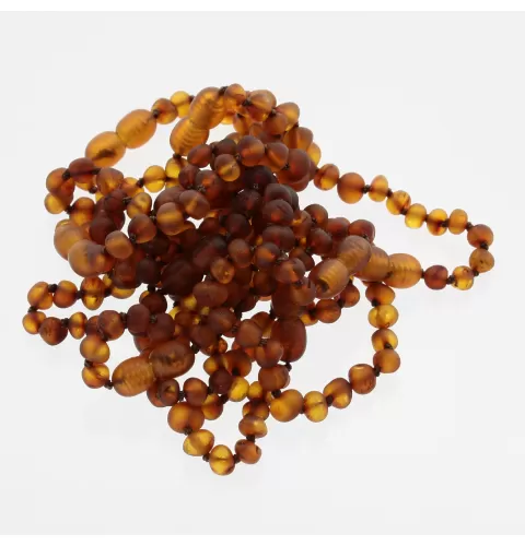 10 Raw Cognac BAROQUE Baltic amber teething bracelets 14cm