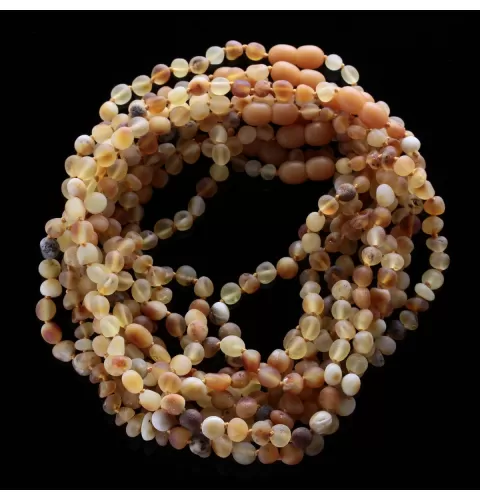 10 Raw Mix BAROQUE Baltic amber teething necklaces 32cm