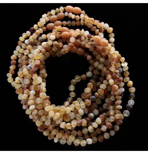 10 Raw Mix BAROQUE Baltic amber teething necklaces 32cm
