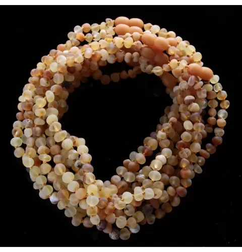 10 Raw Mix BAROQUE Baltic amber teething necklaces 32cm