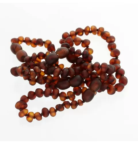 5 Raw Cognac BAROQUE Baltic amber teething bracelets 14cm