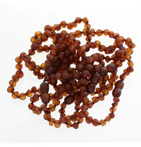 10 Raw Cognac BAROQUE Baltic amber teething bracelets 14cm