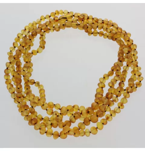 5 Raw Honey BAROQUE beads Baltic amber adult necklaces 45cm