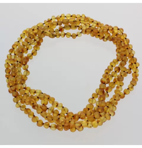 5 Raw Honey BAROQUE beads Baltic amber adult necklaces 45cm