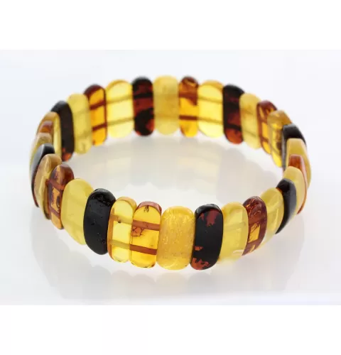 Multi pieces Baltic amber stretchy bracelet 20cm