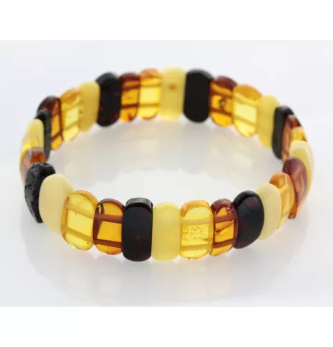 Multi pieces Baltic amber stretchy bracelet 20cm