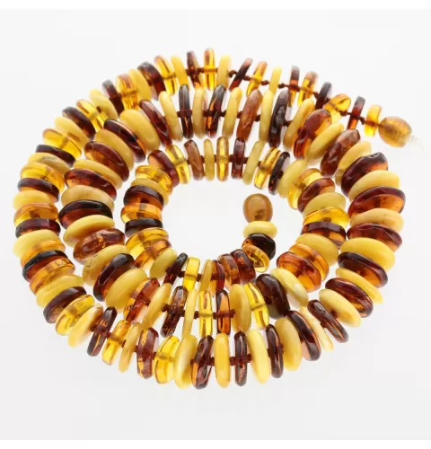 Multi BUTTONS Baltic amber necklace 57cm