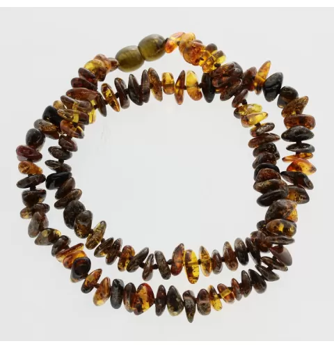 Green Chips Baltic amber necklace 44cm