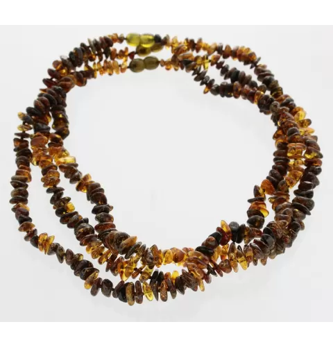 Green Chips Baltic amber necklace 44cm