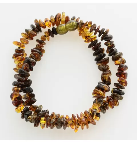 Green Chips Baltic amber necklace 44cm
